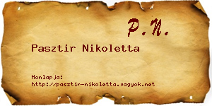 Pasztir Nikoletta névjegykártya